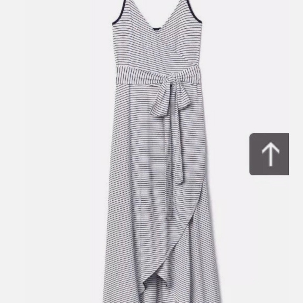 Gap Striped Black and White Women's wrap Dress
